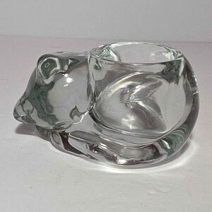 Glass Cat Candle Holder
